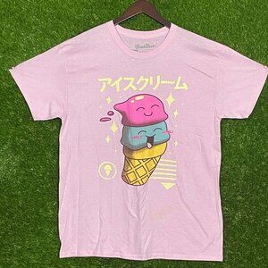 Kawaii Ice Cream Cartoon Graphic T-shirt size Large